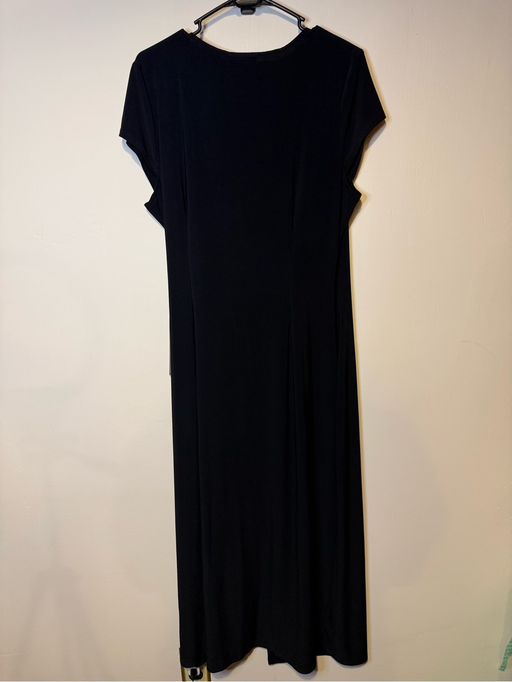 NEW MSK Macy's Short Sleeve Surplice and Beaded Front Midi Dress Black Size XL - Picture 10 of 10